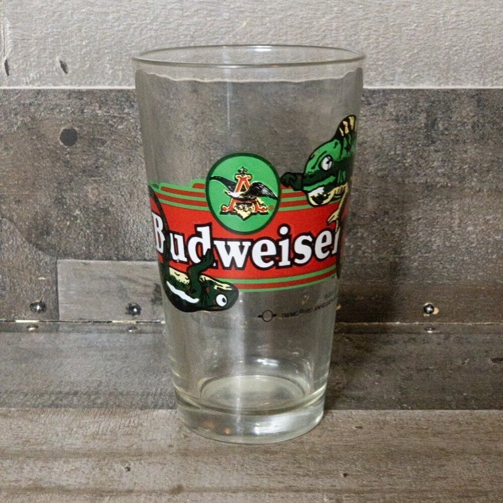 1997 Budweiser Louie The Lizard Glass Pint Vintage Beer Anheuser Busch 5.75”